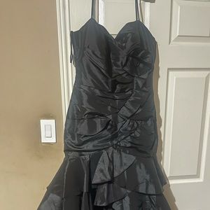 Black Mermaid tail Black Evening Dress Strappy